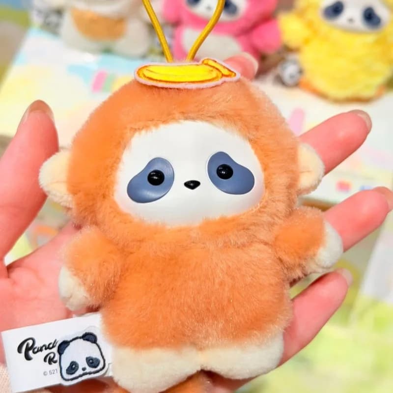 Panda Roll The Zoo In Hands Series Blind Box, figurine en vinyle et peluche de panda mignon, sac surprise, animaux Kawaii, pendentifs, décoration de sac, jouet d'anniversaire
