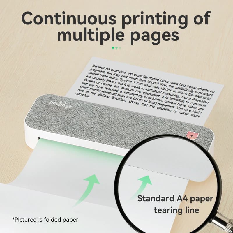 A4 rouleau de papier thermique pliable pour imprimante Peripage A40