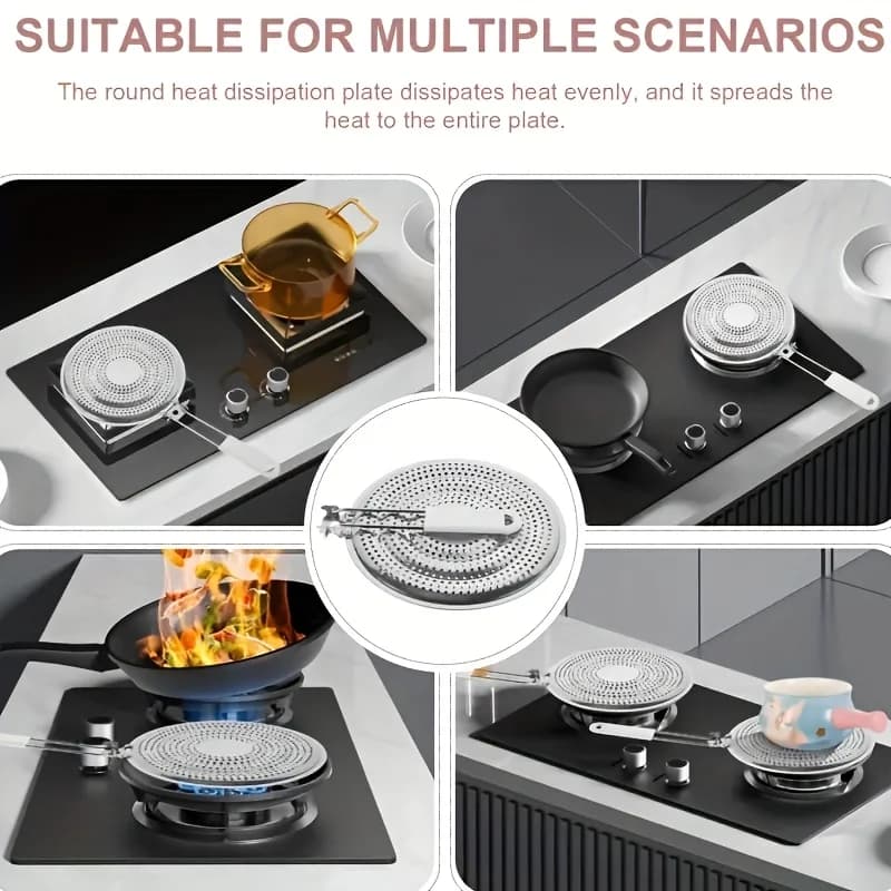 1 pièce Plaque de Diffusion de Chaleur Double Épaisseur en Acier Inoxydable pour Cuisinières à Gaz