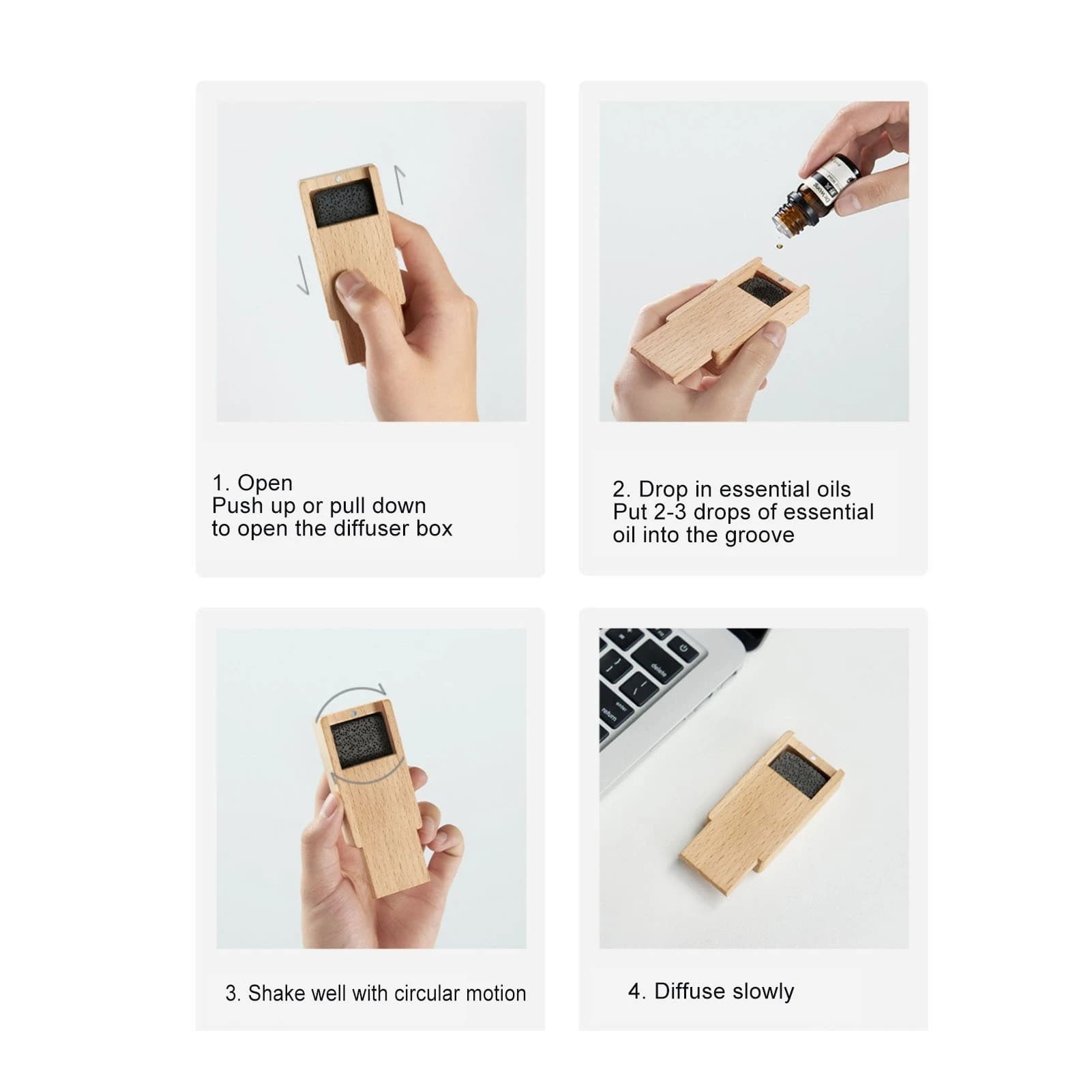 Diffuseur d'arômes en bois, relaxation, fonctionnement simple, diffuseur d'huiles essentielles pour la maison, le bureau, la chambre à coucher, le salon