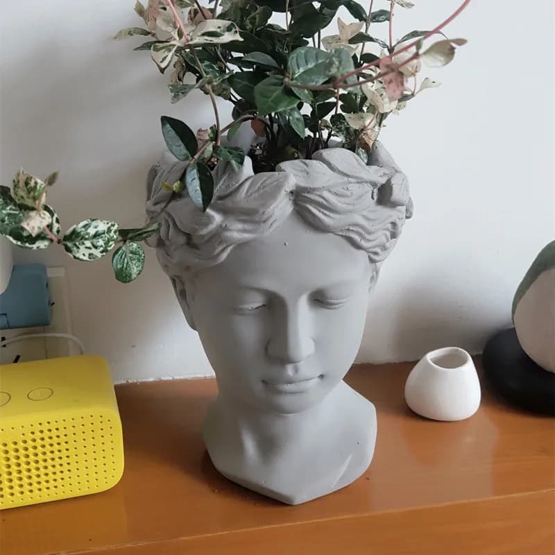 Moule en silicone pour pot de résine de statue de Vénus, moule en béton de vase de déesse grecque, plante succulente, pot de fleur, créateurs de moules