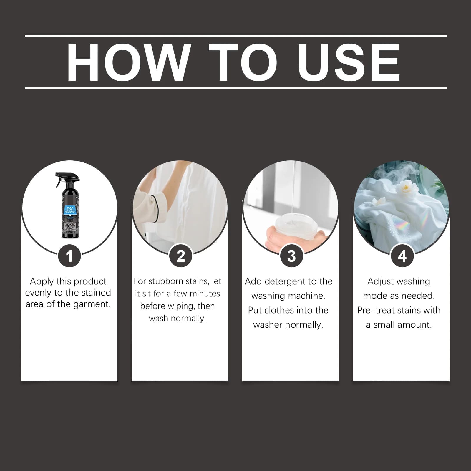 Détergent à lessive détachant doux pour vêtements