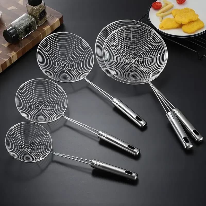 1PC acier inoxydable crépine louche écumoire ovale maille Fine Pot d'huile crépines maison cuisine outils