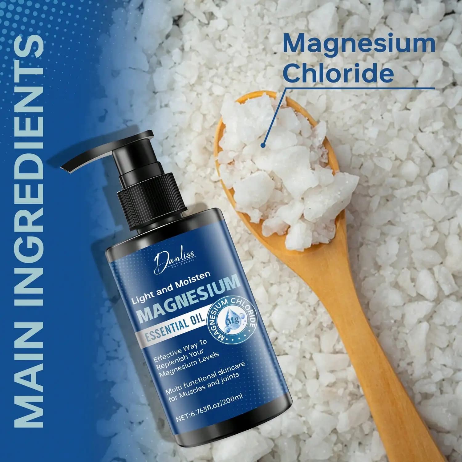 Huile essentielle de magnésium pour les soins musculaires et de la peau – Hydratant et apaisant en profondeur, améliore la douceur et l'élasticité de la peau