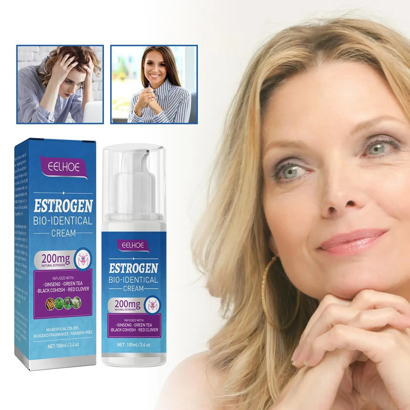 1/2 pièces crème de progesterone pour ménopause femme âgée d'âge moyen progesterones femmes équilibre hormonal ménopause Estrogen crème