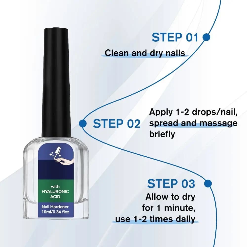 Durcisseur d'ongles 10ml avec acide hyaluronique, huile réparatrice anti-casse, brillance naturelle, application facile au pinceau, outil pour ongles plus forts, pour le soin des ongles