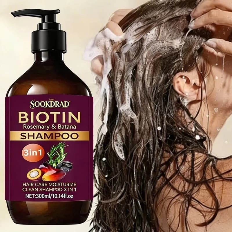 Shampoo 3-en-1 à la biotine avec romarin et batana