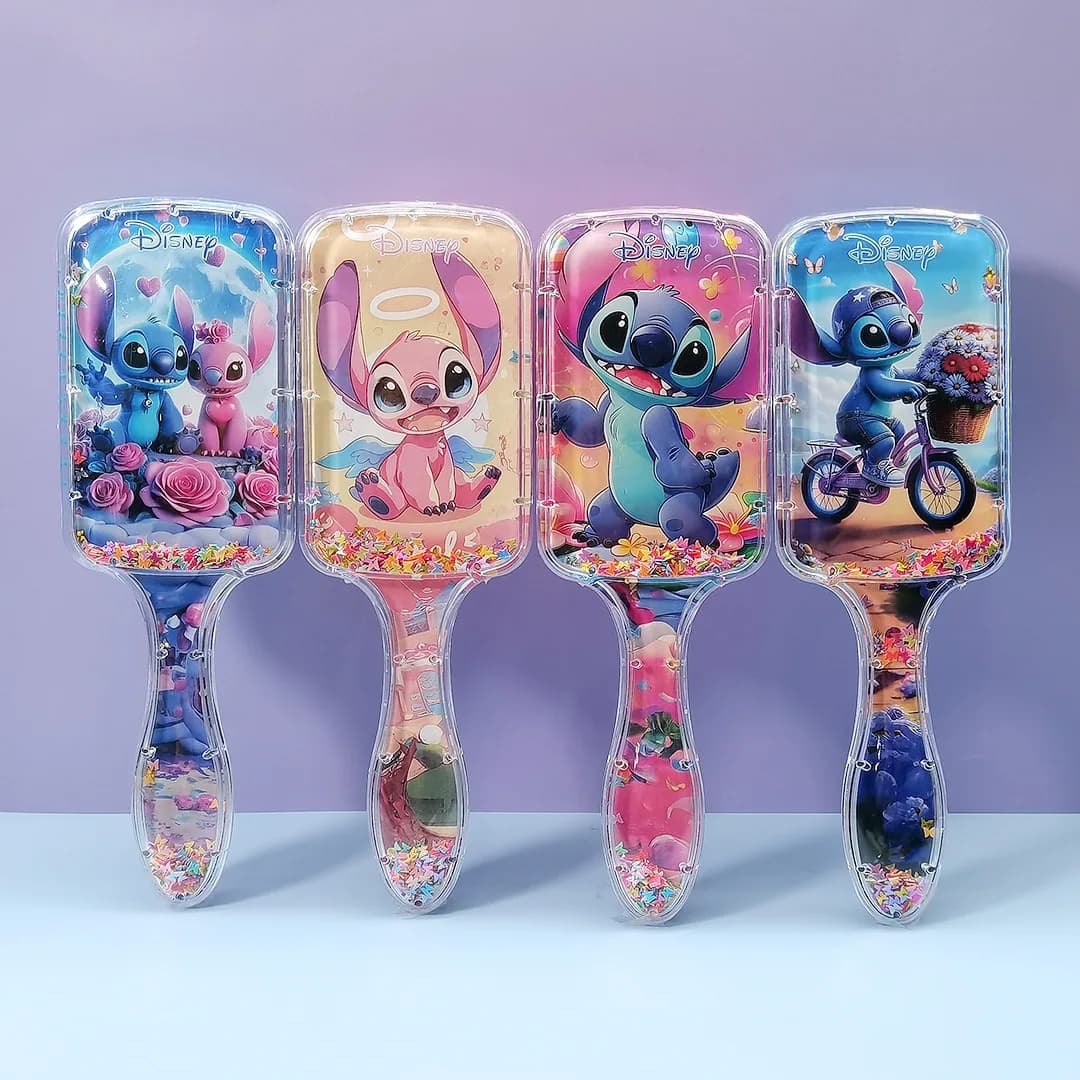 Peigne de massage à coussin d'air Disney Lilo & Stitch, série de peignes à thème dessin animé Stitch, pour filles et étudiantes
