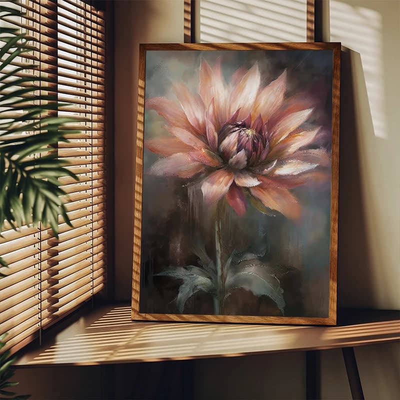 Peinture à l'huile classique simple, fleurs, lys, plantes vertes, bouquet de clou de girofle, affiche, impressions sur toile, décorations murales pour la maison, cadeau