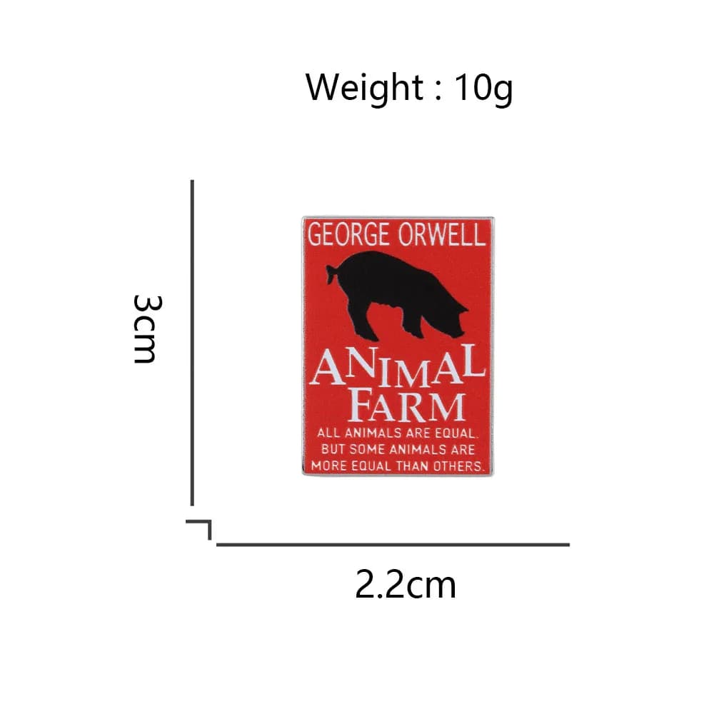 Badge de revers de la célèbre alegorie politique George Orwell, L'Élevage des Animaux, pour sac à dos décoratif, avec la citation « Tous les animaux sont égaux »
