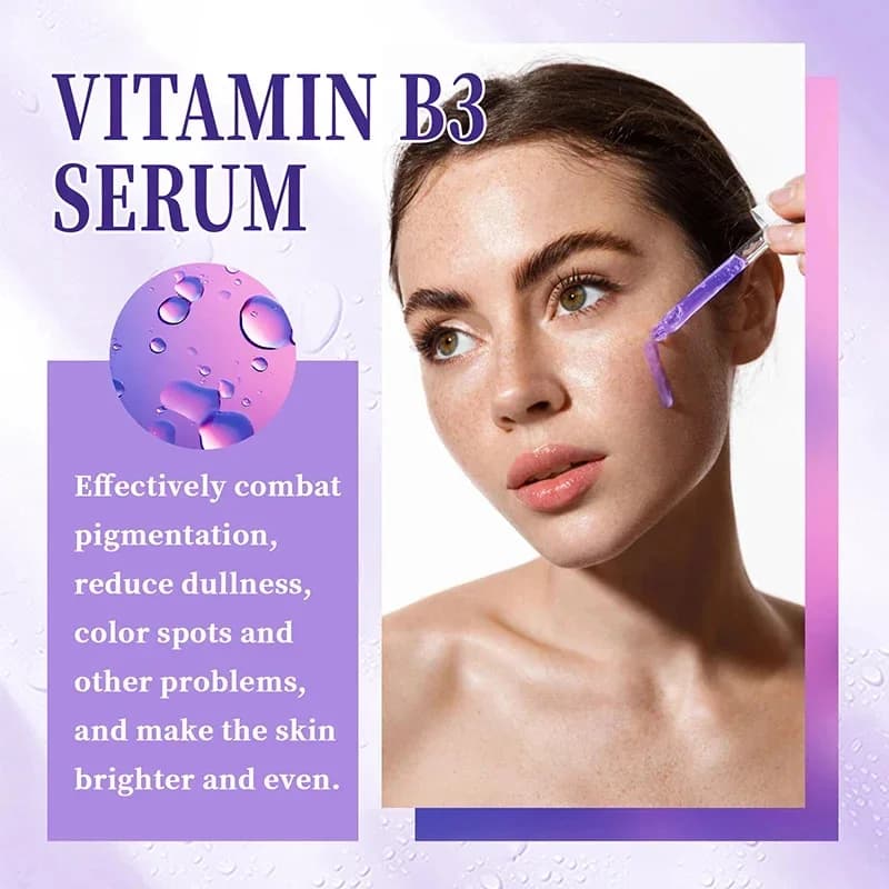Sérum à la vitamine B3 pour estomper les taches brunes, le chloasma, éclaircir la pigmentation mélanique, lisser les pores, rajeunir, éclaircir et hydrater la peau