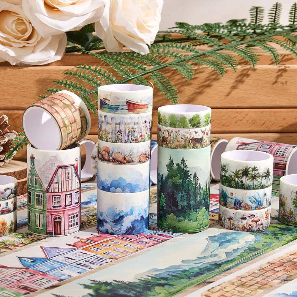 20 rouleaux Vintage merveilleux voyage Washi bandes ensemble décoratif Scrapbppking autocollant ruban de masquage pour bricolage artisanat planificateur cahier