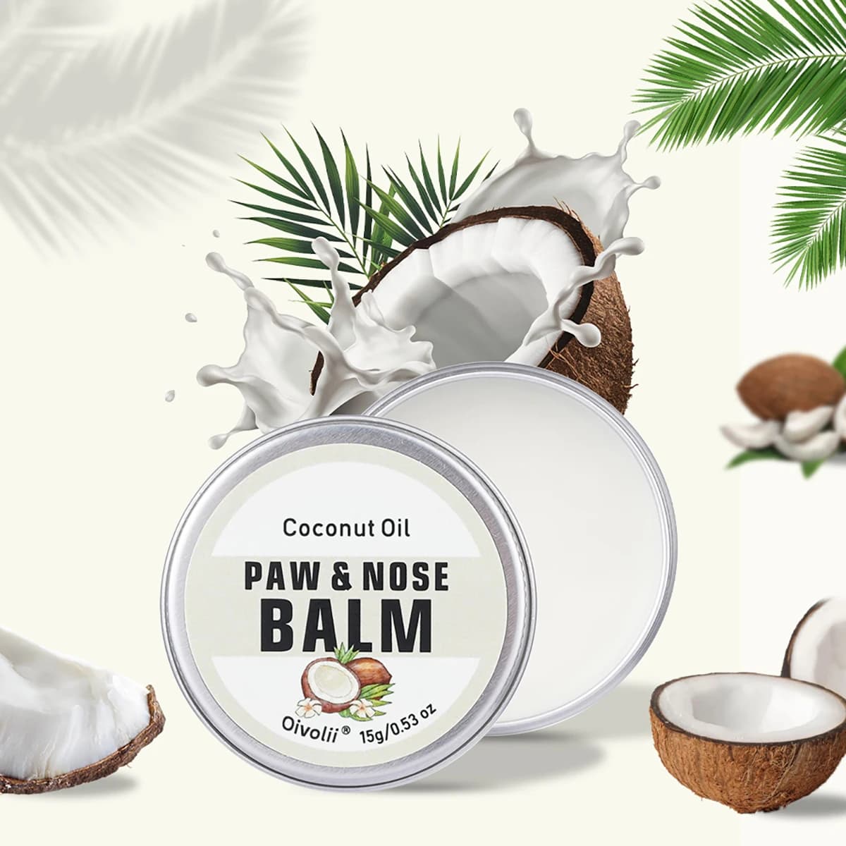 Baume pour pattes de chien à l'huile de coco, cire pour pattes et nez, sûr à lécher, hydratant apaisant, réparation des pattes sèches et gercées pour chiens et chats, pour la chaleur du pavé