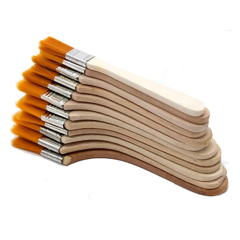 Brosse à récurer les cheveux en nylon, pinceau pour peinture à l'huile, pinceau pour barbecue, art de la peinture, facile à nettoyer, pinceau pour livres en bois, ensemble de 12 pièces
