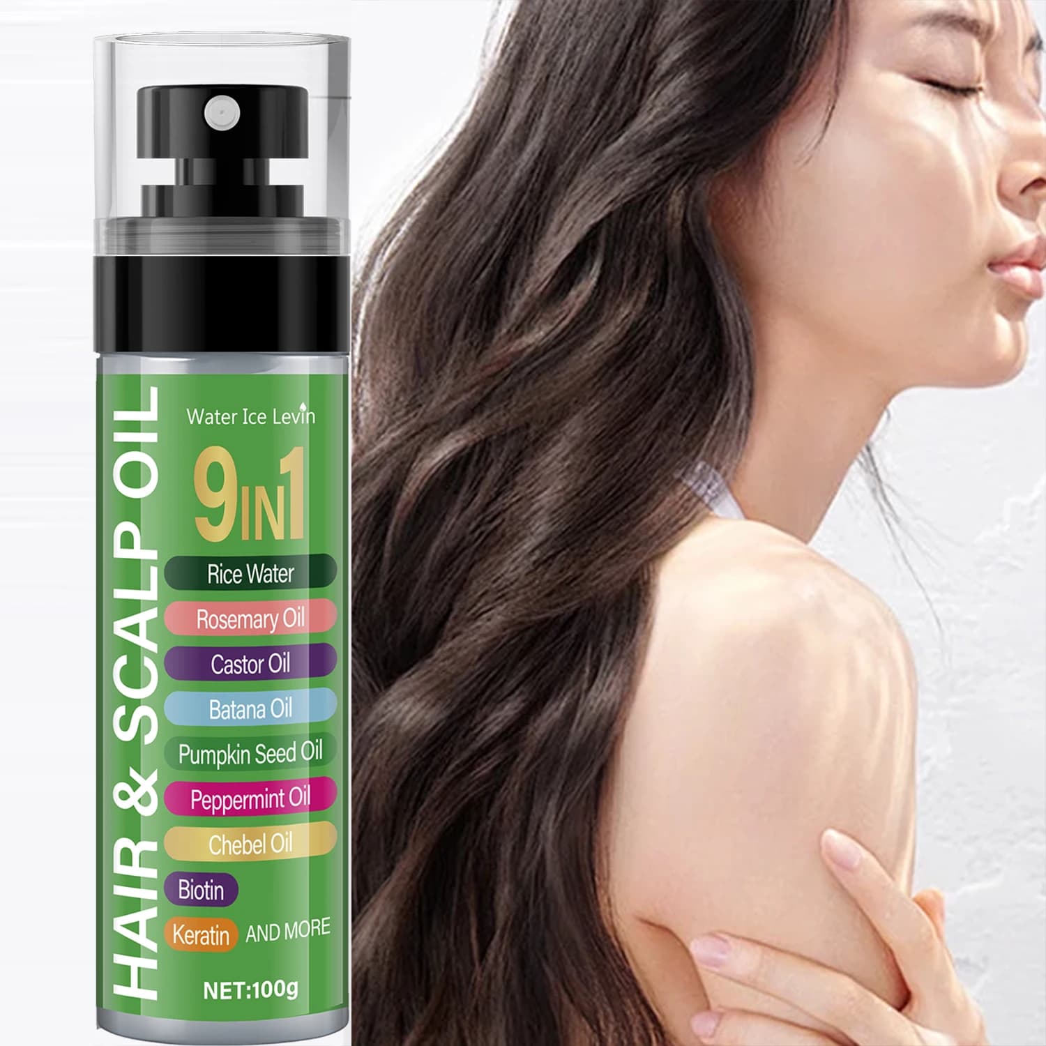 Huile Cheveux Riz 120ml - Complexe 7 Huiles Végétales, Nutrition Kératine, Revitalisation Cuir Chevelu