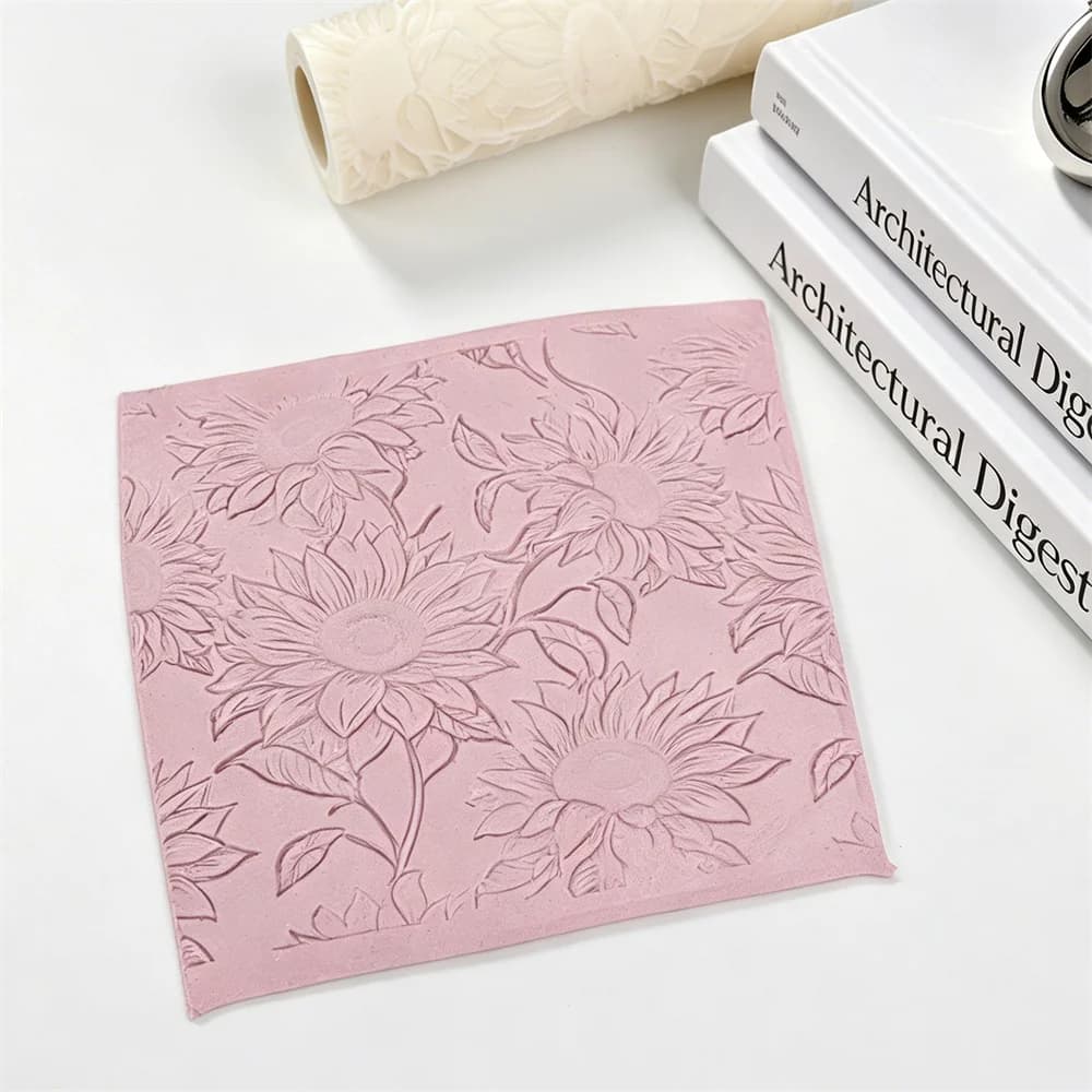 Rouleau à embosser motif tournesol, rouleau texturé floral pour la fabrication de bougies et de savons, rouleau pour pâte polymère, rouleau pour boucles d'oreilles en argile, création de bijoux