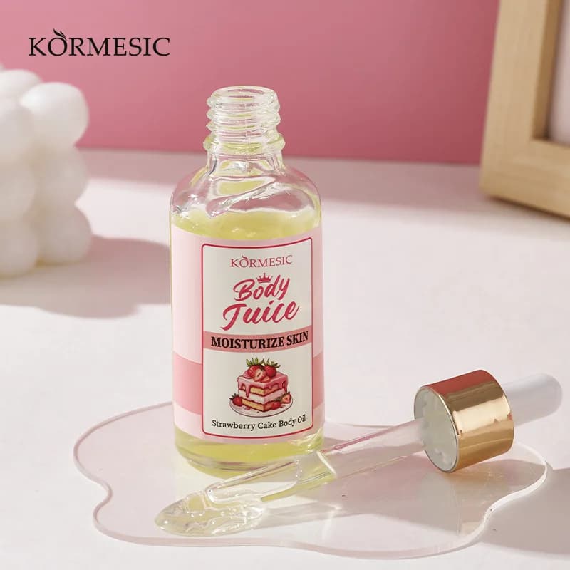 KORMESIC Huile corporelle gâteau aux fraises - Hydratant Hydratant Nourrissant Peau Parfum sucré longue durée pour tous les types de peau