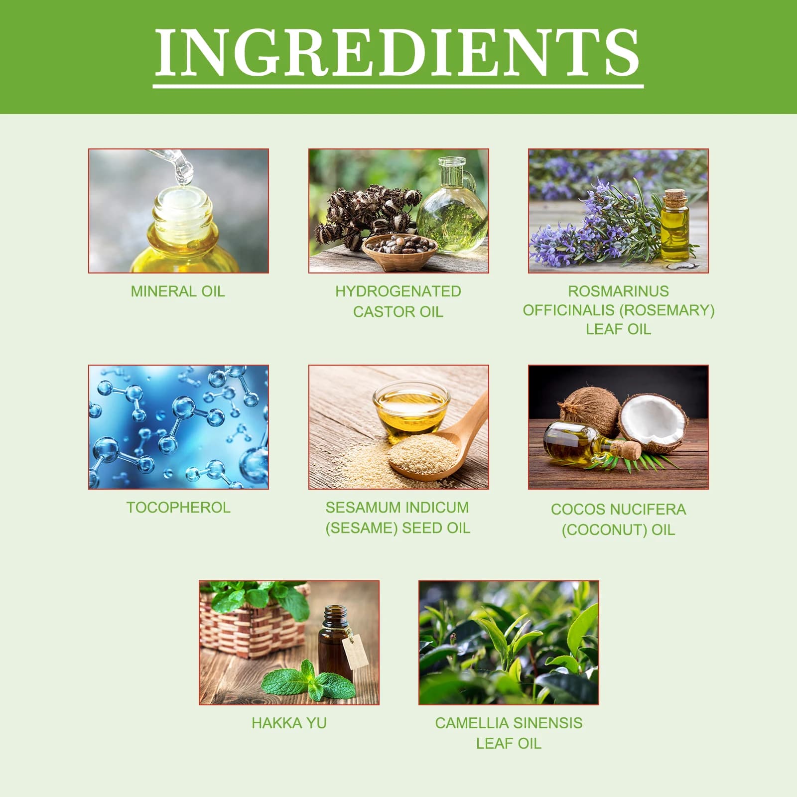 Huile de romarin pour cheveux 50ml traitement du cuir chevelu avec huile de noix de coco et de menthe poivrée sérum capillaire nourrissant pour une force brillante tous les Types de cheveux