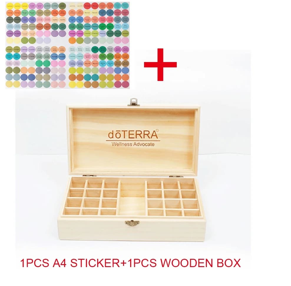 Boîte de rangement en bois pour huiles essentielles, présentoir à 25 compartiments, 15ml, 24 + 1 compartiments