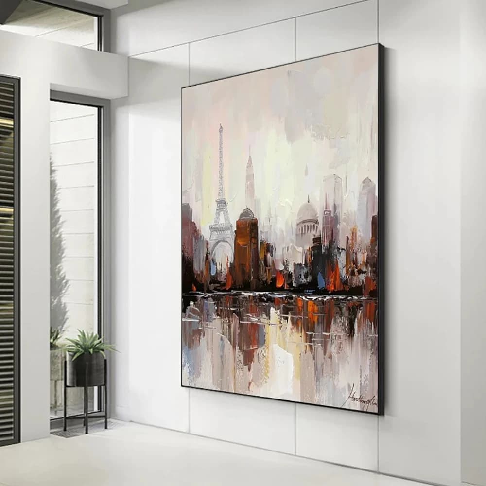 Peinture à l'huile abstraite de bâtiment sur toile