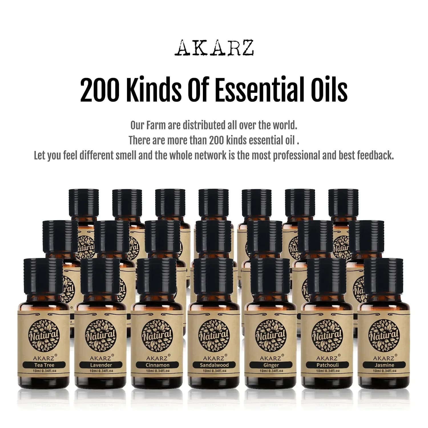AKARZ – huiles essentielles aromathérapie pour le corps, série de fleurs professionnelles, meilleures ventes, soins de la peau, huile aromatique B
