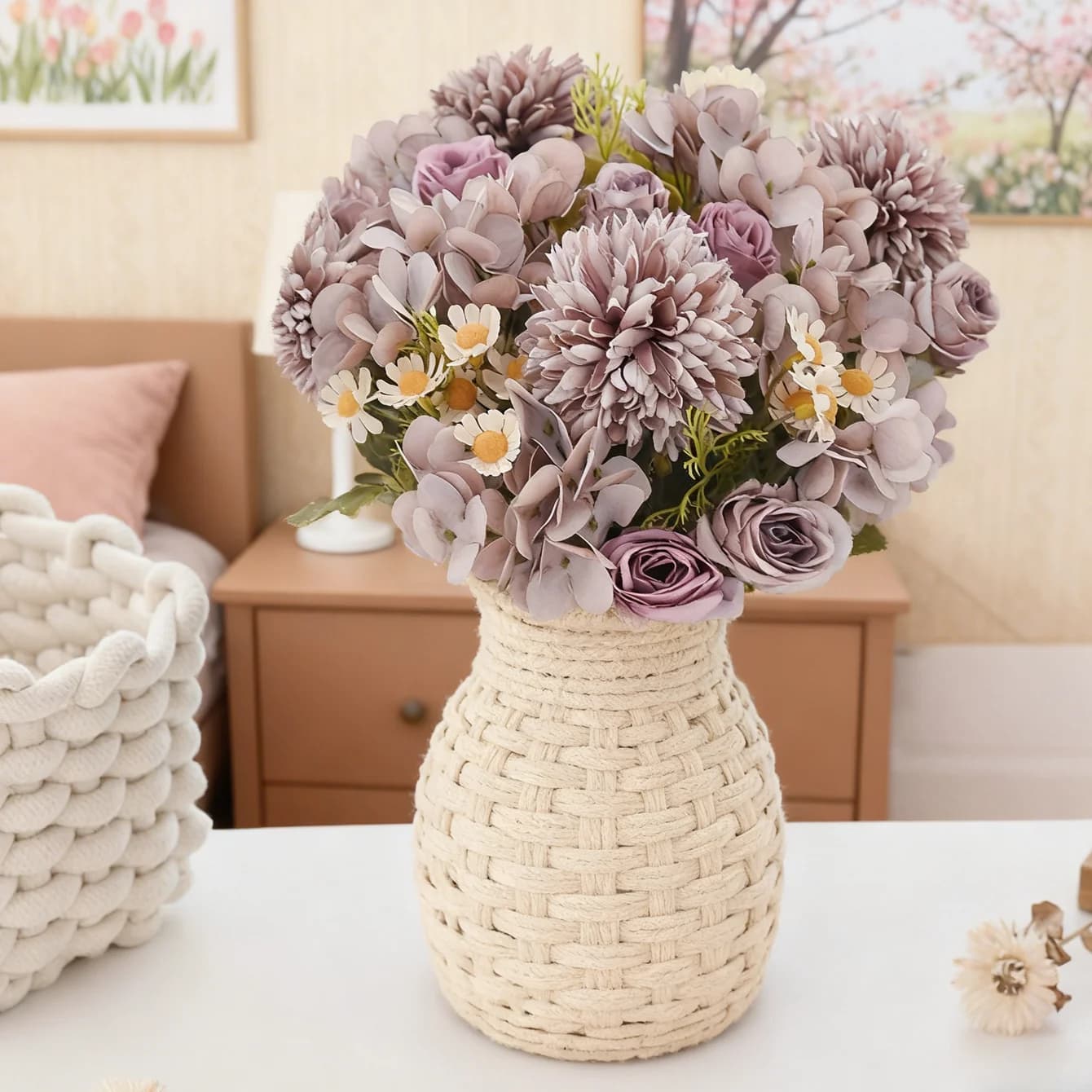 Fleurs artificielles de camomille, combinaison pour la décoration intérieure, fournitures de haute qualité pour mariage, mariée, photographie, bricolage, cadeau, vente chaude