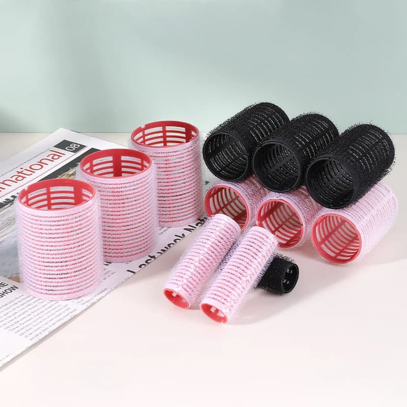 Ensemble de rouleaux à cheveux 6 pièces, bigoudi auto-agrip sans chaleur, différentes tailles, sans chaleur, outil de coiffure auto-adhésif