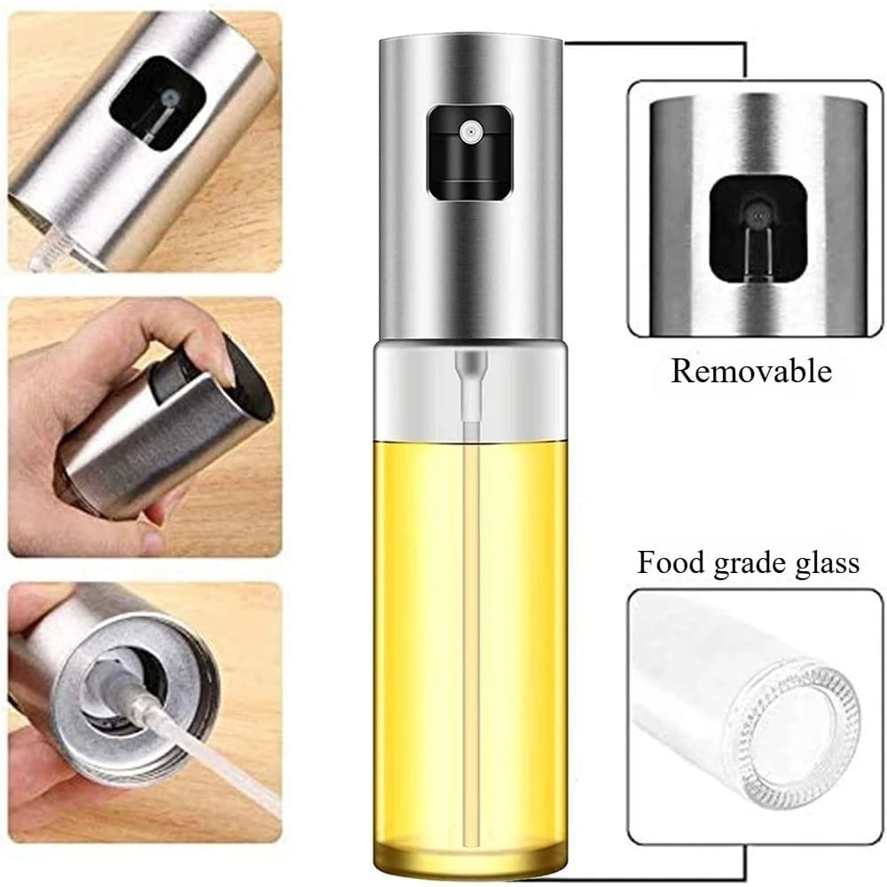 Pulvérisateur à huile en verre pour la cuisson Olive Mister Spray pour salade BBQ Cuisine Cuisson Vide Vinaigre Bouteille