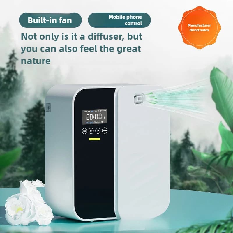 Diffuseur d'arômes intelligent de 500 ml - Bluetooth, spray automatique, couverture de 1000 m3 et élimination des odeurs pour la maison/commerciale (hôtel/barre/Spa)