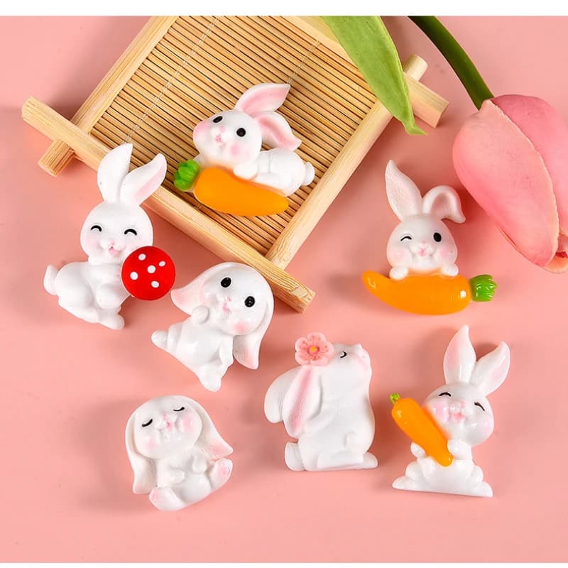 10 pièces carotte lapin résine dos plat artisanat embellissements Décor