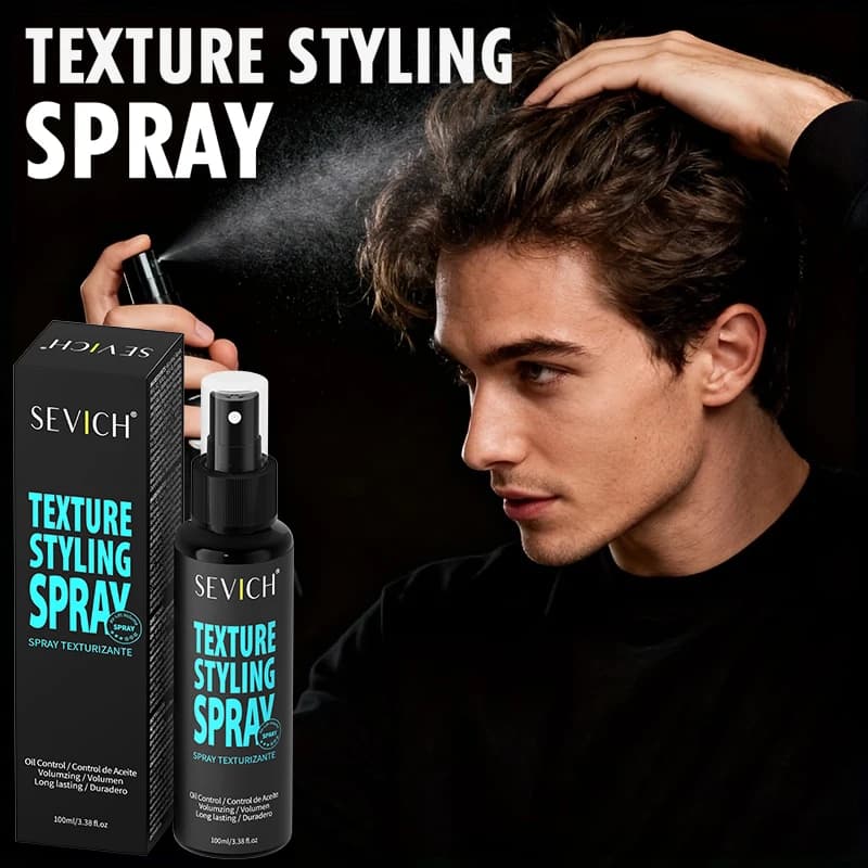 Spray Coiffant au Sel Marin Améliorant l'Épaississement, Fixation Forte, Non Gras, Volumisant, Réduit l'Adhérence des Cheveux, Huile Nourrissante