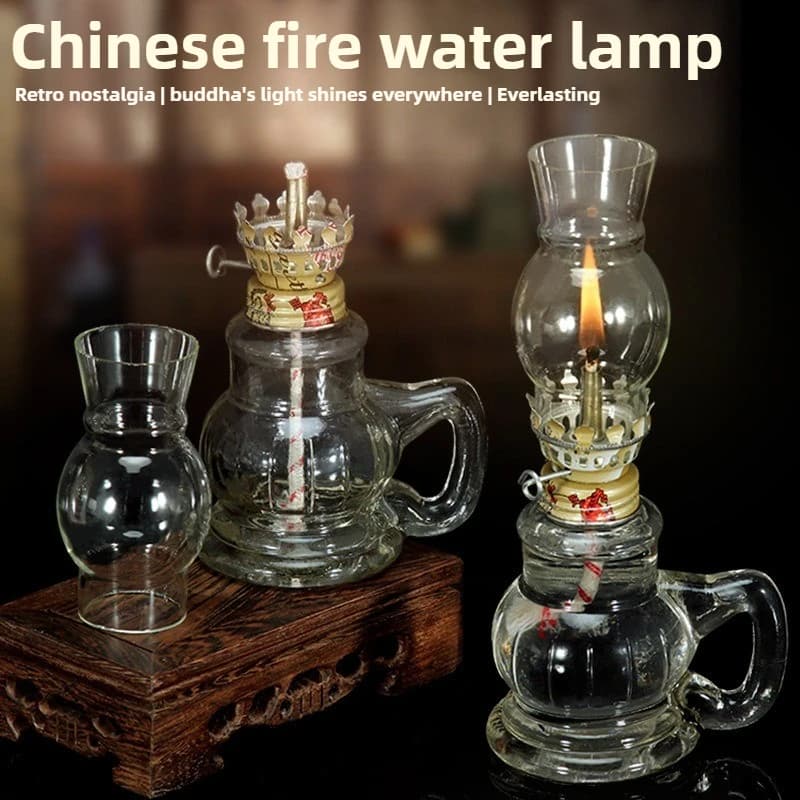 1/2 pièces rétro lampe en verre coupe-vent Mini lampes à huile de kérosène avec poignée pour utilisation intérieure éclairage de secours décor de mariage de noël