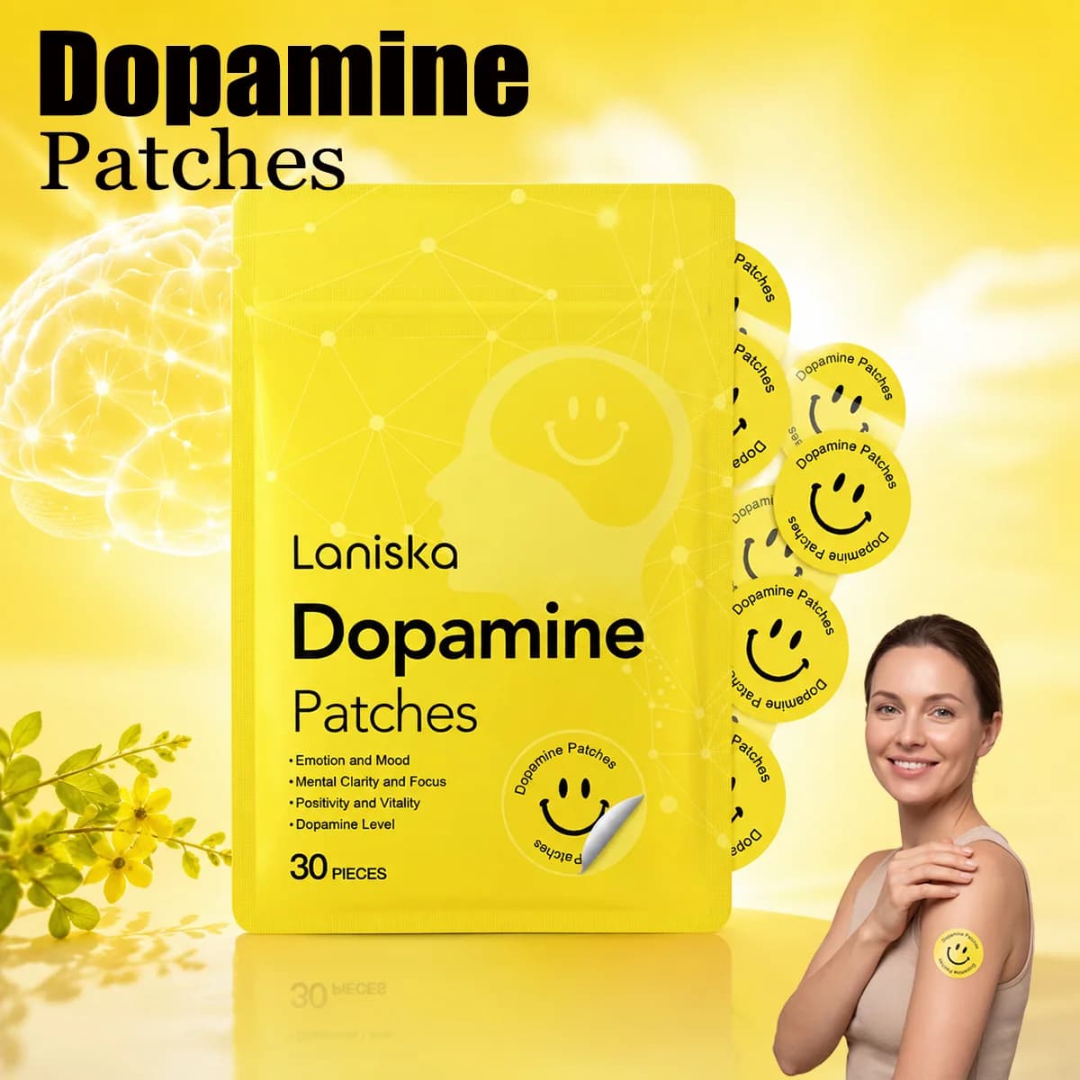 Patchs de Soin Corporel à la Dopamine : Boost de Vitalité, Amélioration Instantanée de l'Humeur et de la Concentration – Outil de Soin Confortable