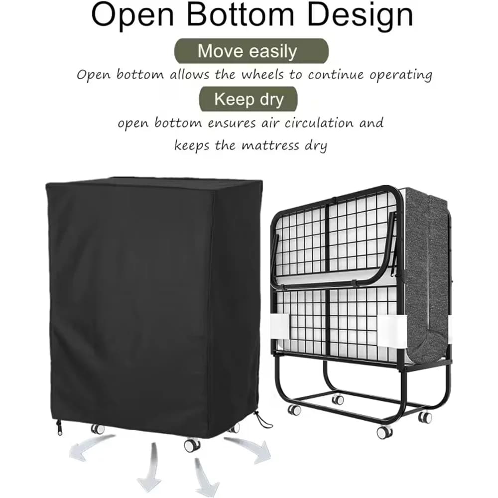 Housse de lit pliant anti-poussière et imperméable, grande housse de lit de camping, facile à mettre et à enlever