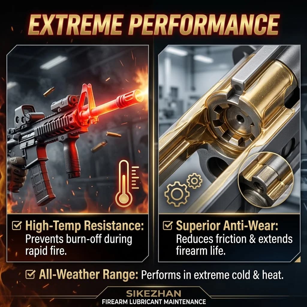 Huile synthétique pour armes à feu, lubrifiant premium et antirouille pour fusils tactiques, pistolets, fusils à canne, entretien de précision des armes à feu