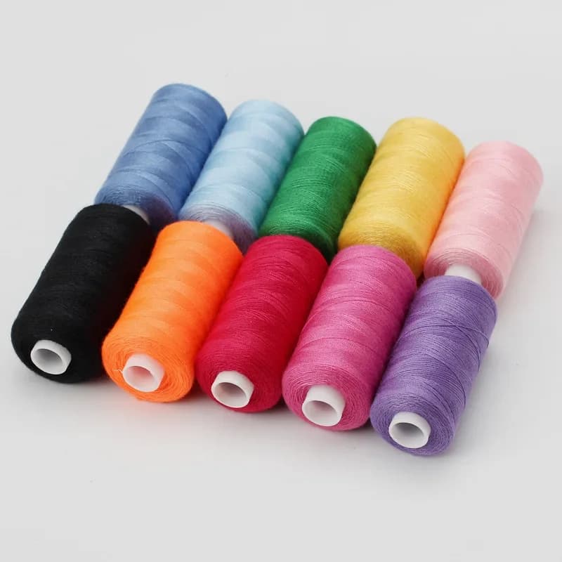 1 lot de 10 rouleaux de fil à coudre en Polyester 402 pour usage manuel et mécanique, 400 Yards, bricolage