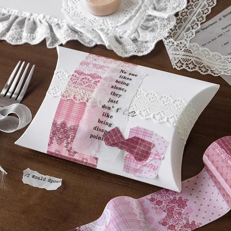 4 rouleaux de bandes washi imprimées en dentelle, pour emballage cadeau, décoration, scrapbooking, autocollants, collage, journalisation, artisanat, fournitures de bricolage faites à la main