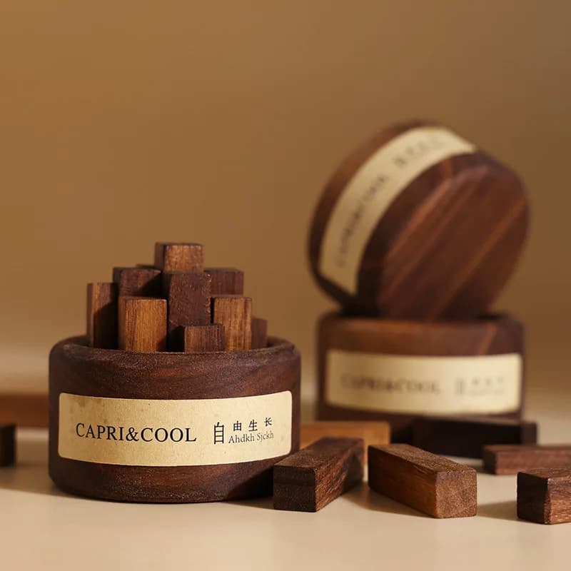 Encens parfumé huile essentielle naturelle aromathérapie avec compte-gouttes en verre bâtons de bois de noyer noir parfum désodorisant de voiture