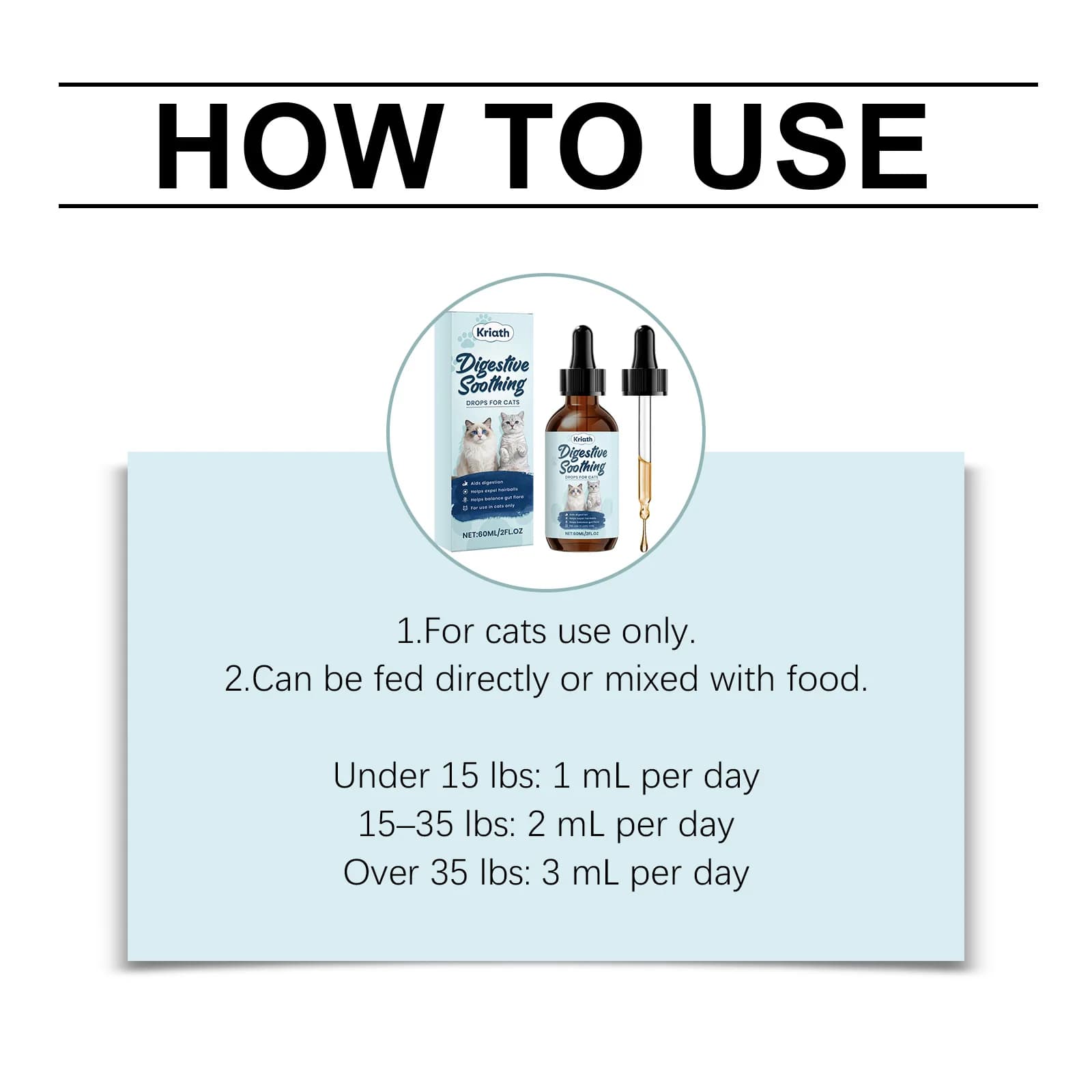Gouttes apaisantes pour la digestion des chats, réduisent les urinations fréquentes, stimulent l'absorption des nutriments, pour les chats à stomac sensible, soin digestif liquide pour chats