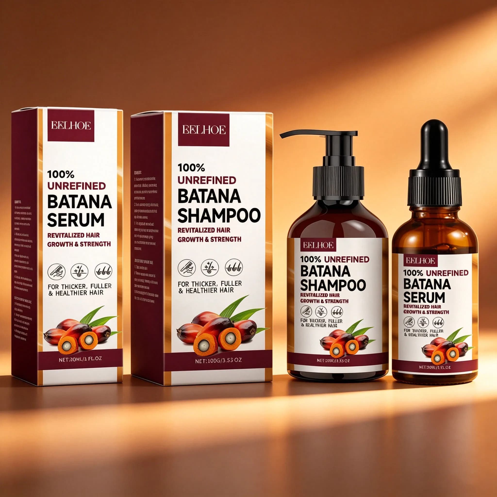 Shampoo à l'huile de Batana, nettoyage en profondeur, hydratant, lissant, anti-frisottis, réparation des cheveux abîmés, régulation du sébum du cuir chevelu, repousse des cheveux, ensemble de soins ca
