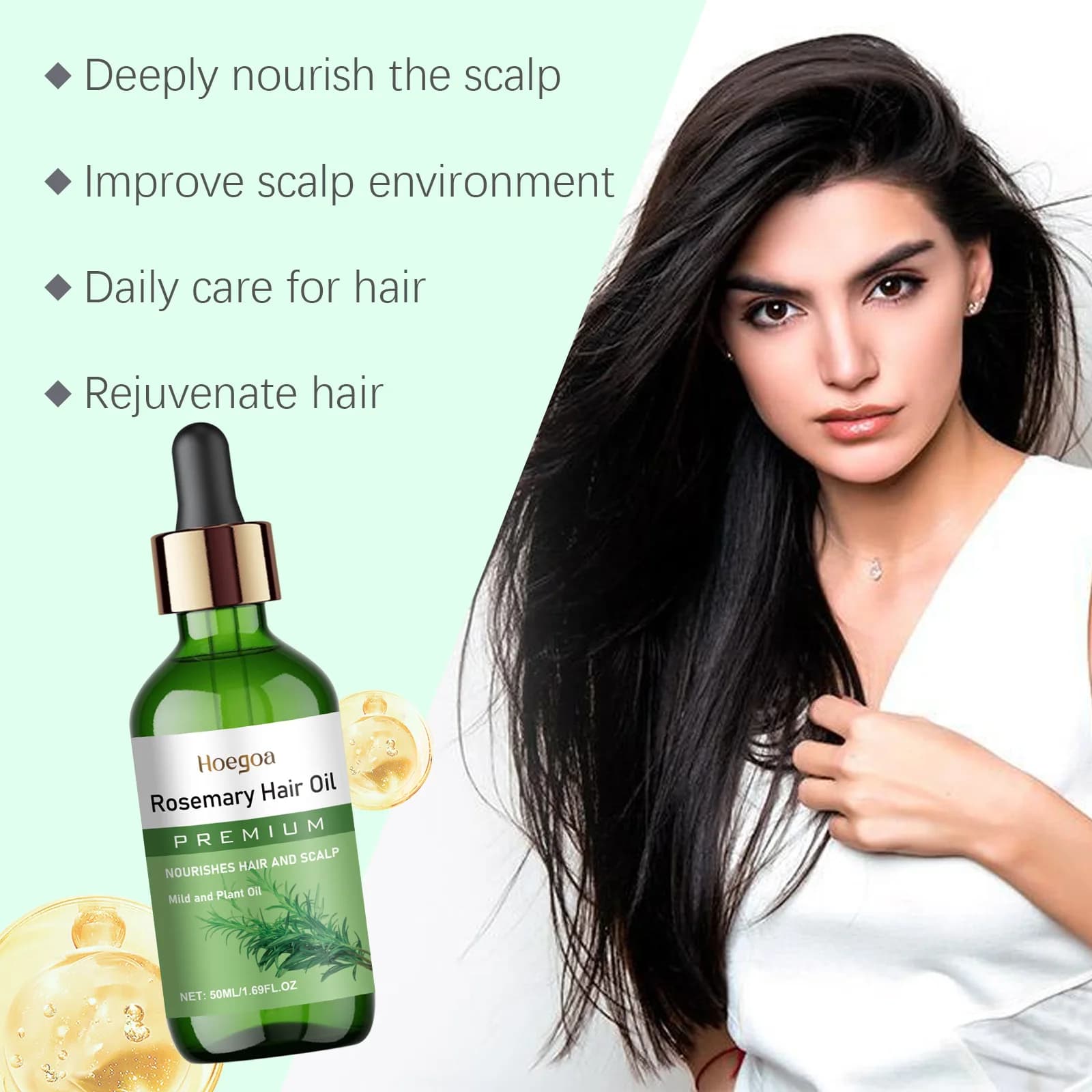 Huile essentielle de romarin pour cheveux, forte repousse lisse, épaissir les cheveux, traitement amincissant, huile revitalisante nourrissante, produit chaud, cadeaux