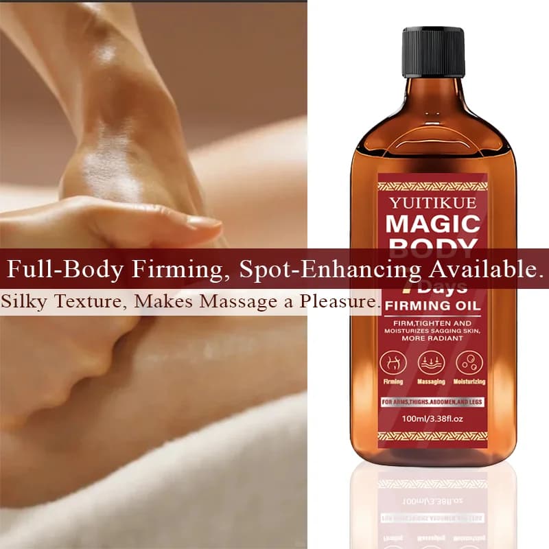 Huile raffermissante pour le corps Yuitikue Magic Body 7 jours, 100 ml, huile de massage corporelle naturelle pour les bras, l'abdomen et les jambes, hydratante et raffermissante pour la peau