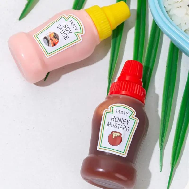 Bouteille de Sauce à presser multifonctionnelle pour assaisonnement, récipient à salade couvert, bouteille à presser Portable à nez aiguille pratique