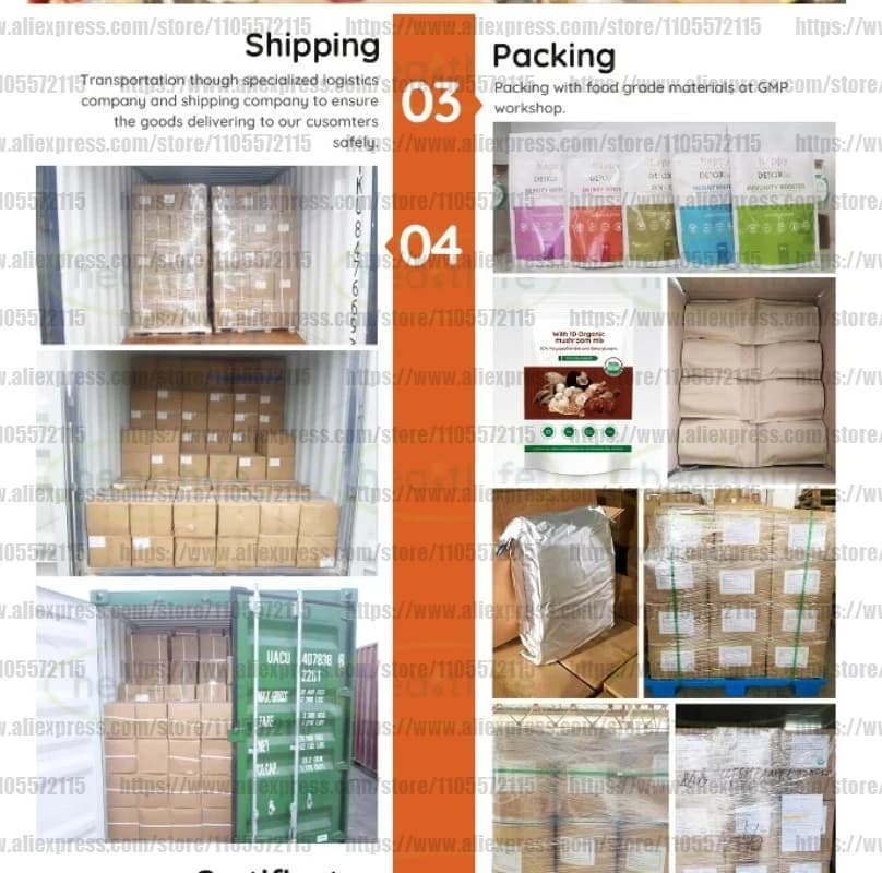 50g-1000g Vente Directe d'Origine 10 Variétés de Champignons Mélangés [Cordyceps, Cepes, Shiitake, Reishi, Crinière de Lion, Shiitake, Maitake, Queue de Dinde]