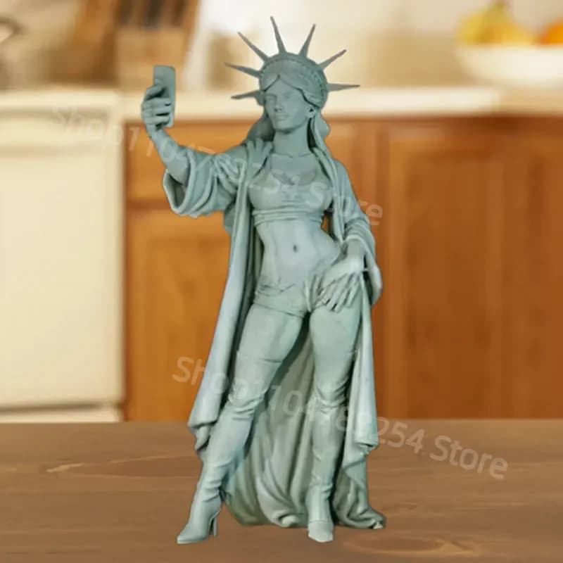 Statue de la liberté créative, Sculpture de déesse d'auto-photographie, artisanat d'art en résine, décoration de bureau familial, collecte de Souvenirs