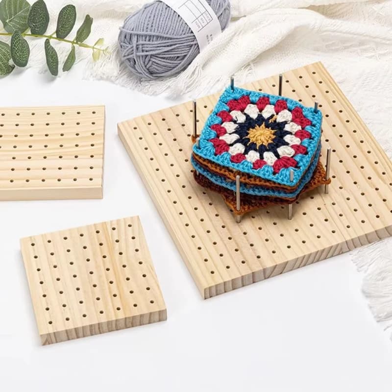 Planches de blocage au Crochet 20x20CM, tapis de blocage carré en bois pour tricot avec tige en acier inoxydable, accessoire de tissage, planche à tricoter