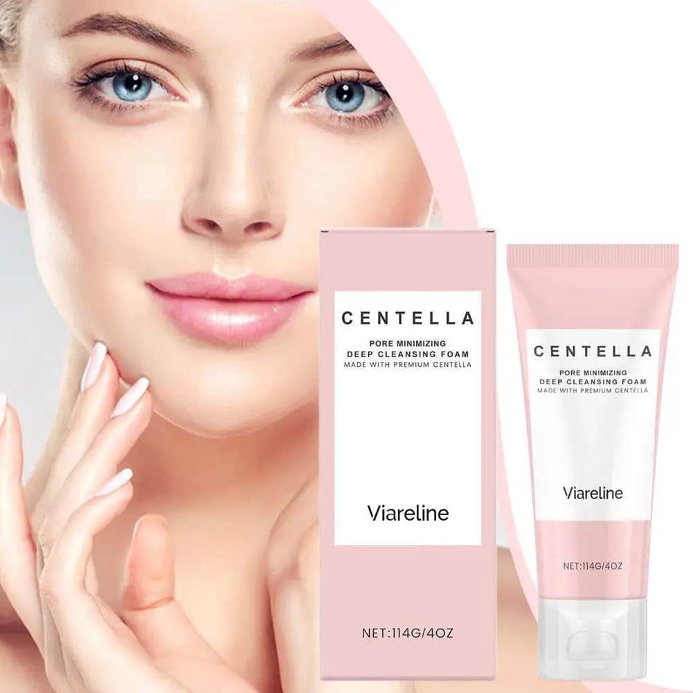 Centella Asiatica barrière réparation nettoyant nettoyage en profondeur pores rétrécissement contrôle de l'huile apaisant hydratant visage mousse soins de la peau