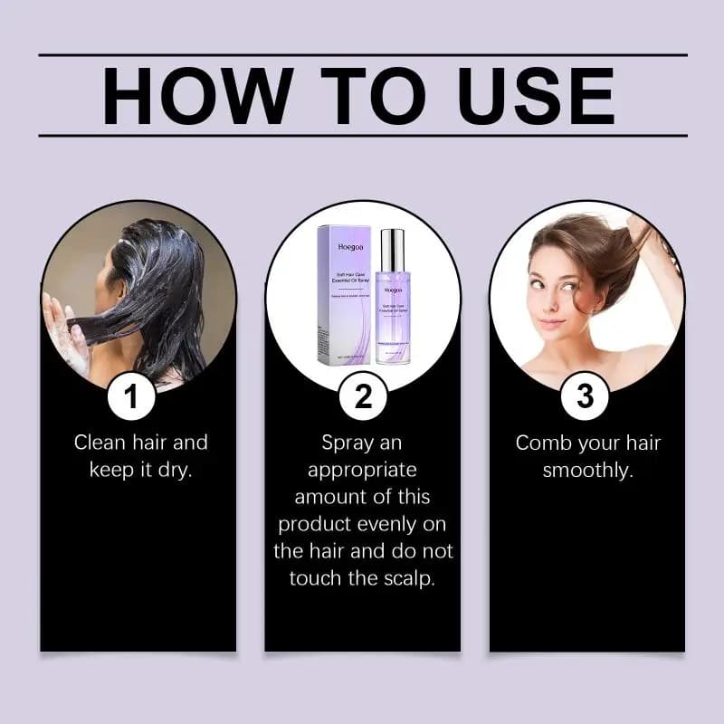 Huile essentielle pour cheveux Hoegoa Orchid, spray nourrissant en douceur pour cheveux secs et adoucissant la qualité des cheveux, soin essentiel.