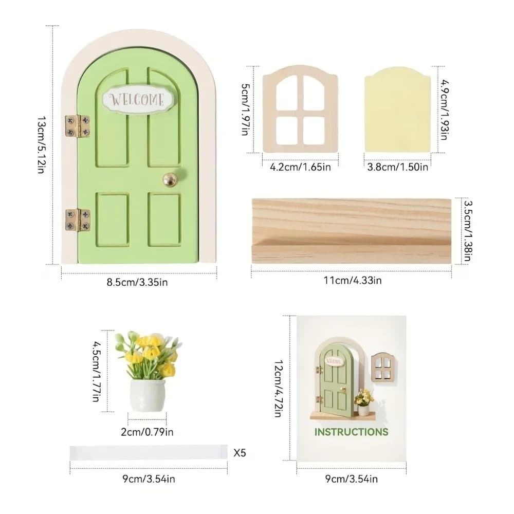 Décorations de maison de poupée qui brillent dans le noir, créatives et amusantes, porte de fée elfe en bois, mini trou de souris