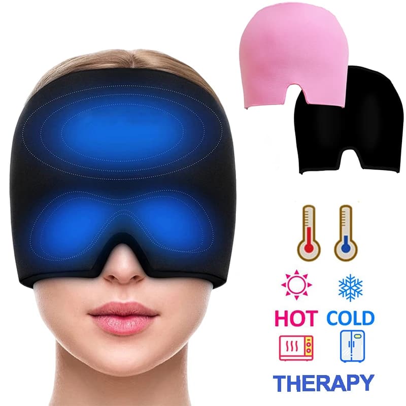 Chapeau de thérapie par compresse froide pour soulager les maux de tête et les migraines, masque oculaire pour soulager la pression et la douleur, chapeau de glace.